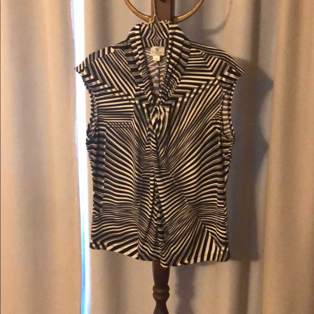 Black and white blouse